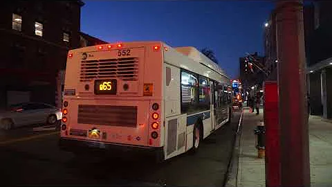 MTA Bus: College Point bound C40LF 552 Q65 at Parsons Blvd/Jamaica Av