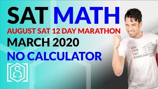 SAT Math: March 2020 OFFICIAL TEST No Calculator (In Real Time)