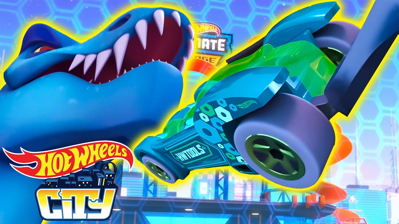 The Ultimate T-Rex Transporter in Hot Wheels City! 🦖🚗 + More Cartoons ...