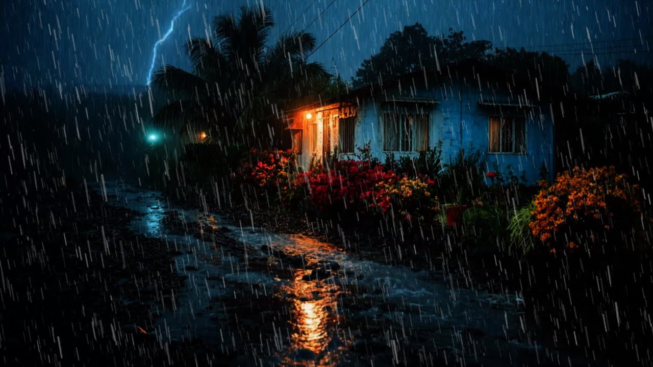 Midnight Serenity Rain Sounds for Sleeping | Icy Fog Rural Night ASMR Rain for Full Relaxation 🌧️