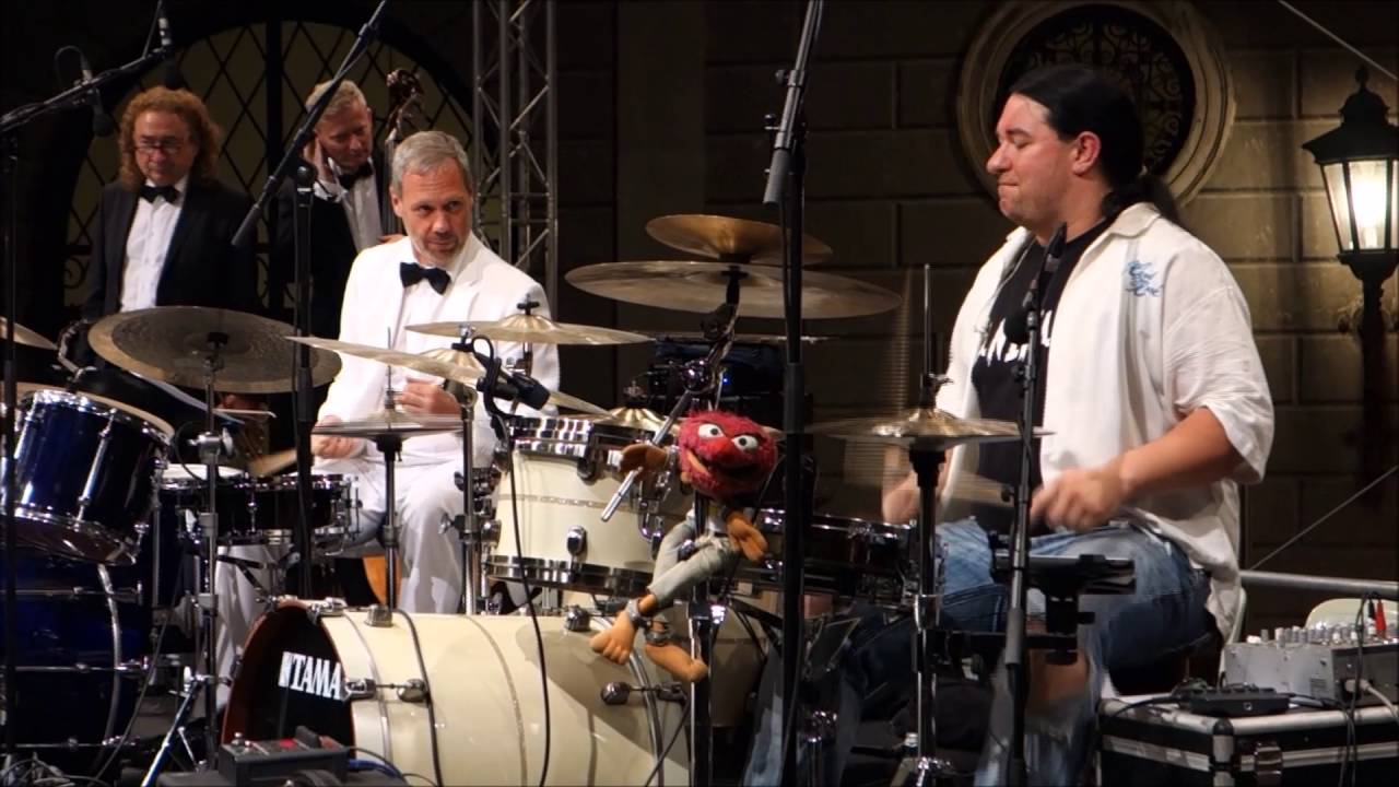 Drum Battle Thilo Wolf and Harry Reischmann 2016 in Munich with Rock the Big Band