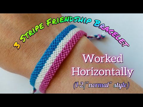Three Stripe Friendship Bracelet [Straight Edge to Chevron Point ...