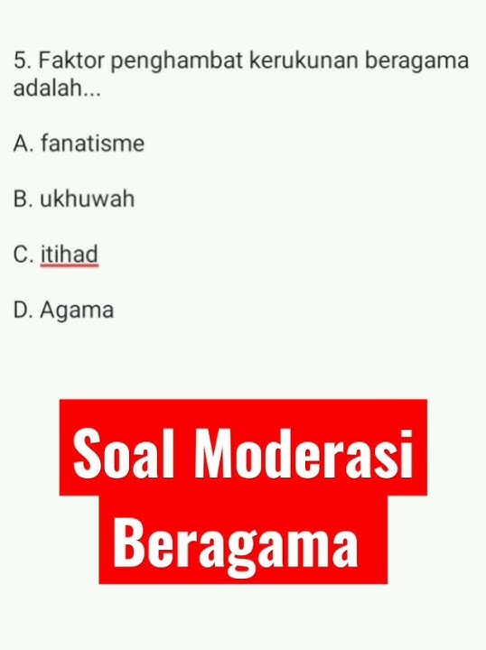 Contoh soal moderasi beragama #pppkkemenag #soalcpns @Syech_Di