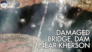 Russian TV shows collapsed bridge and dam in Kherson while their retreats seen via satellite images screenshot 1