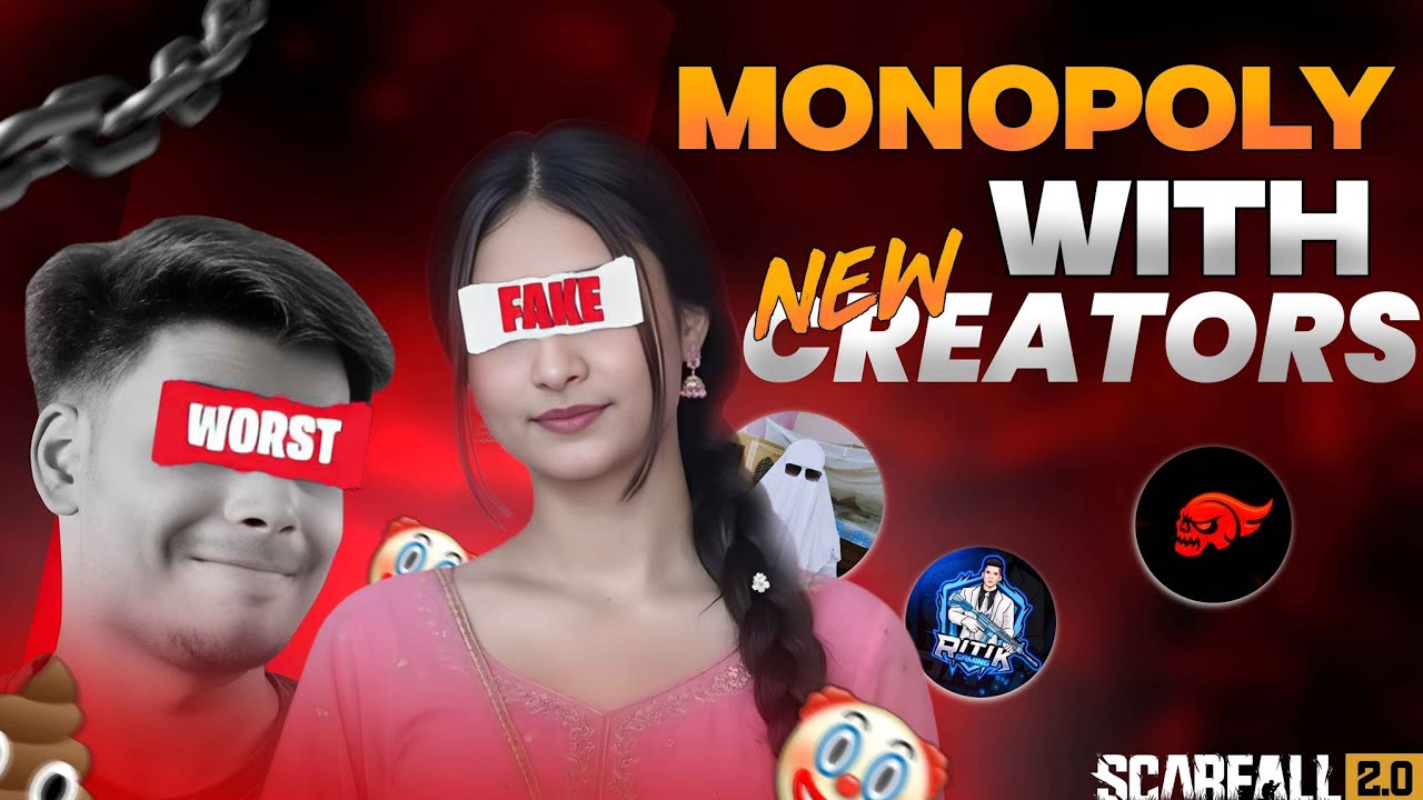 MONOPOLY WITH NEW CREATORS ❤️ | FREE FIRE COMING SOON 🤡 | 