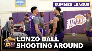 Lonzo Ball Shooting Around At Lakers Summer League Practice