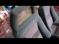 Pair of Vintage Jdm RECARO LX fabric FISHNET HEADREST CLASSIC BUCKET SPORT SEATS