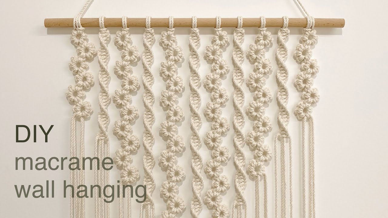 DIY | macrame flower wall hanging | 마크라메 꽃 월 행잉