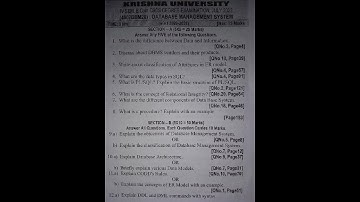 @krishna university,4th sem B.com model paper 2022-23 #DATABASE MANAGEMENT SYSTEM