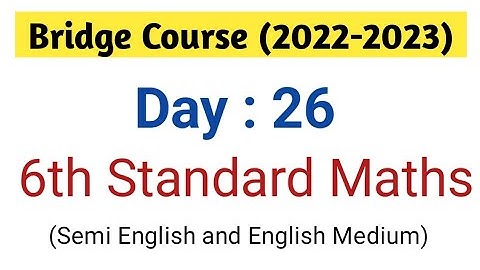day 26 | bridge course 6th Standard Maths | setu abhyas 6th maths