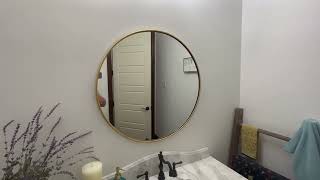 Gold Circle Wall Mirror 36 Inch Round Wall Mirror for Entryways, Washrooms, Living Rooms and More