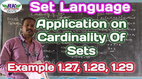 9th Maths|Set Language|Application on Cardinality of Sets|Example 1.27,1.28 & 1.29|In tamil