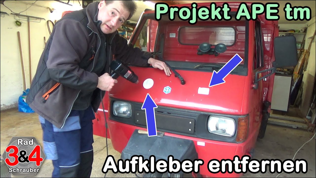 Ape tm R02 - Aufkleber entfernen