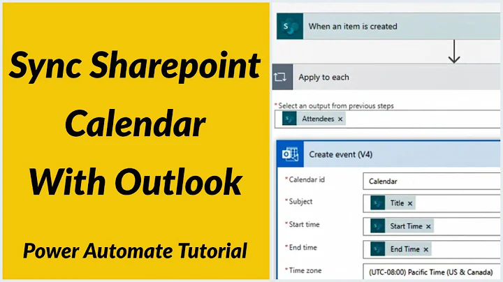 Power Automate Sync SharePoint Calendar with outlook office 365