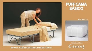 Puff cama plegable que ocupa poco espacio - Sofas Cama Valencia