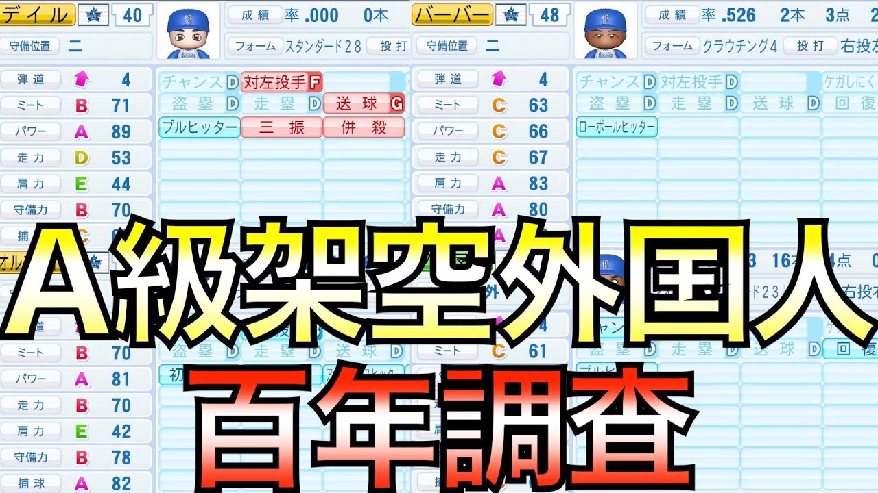 【野手編】ペナント100年回して最強の架空外国人選手を調査してみた！総勢482名個性派溢れる助っ人たちを一挙公開【eBASEBALLパワフルプロ野球2020】