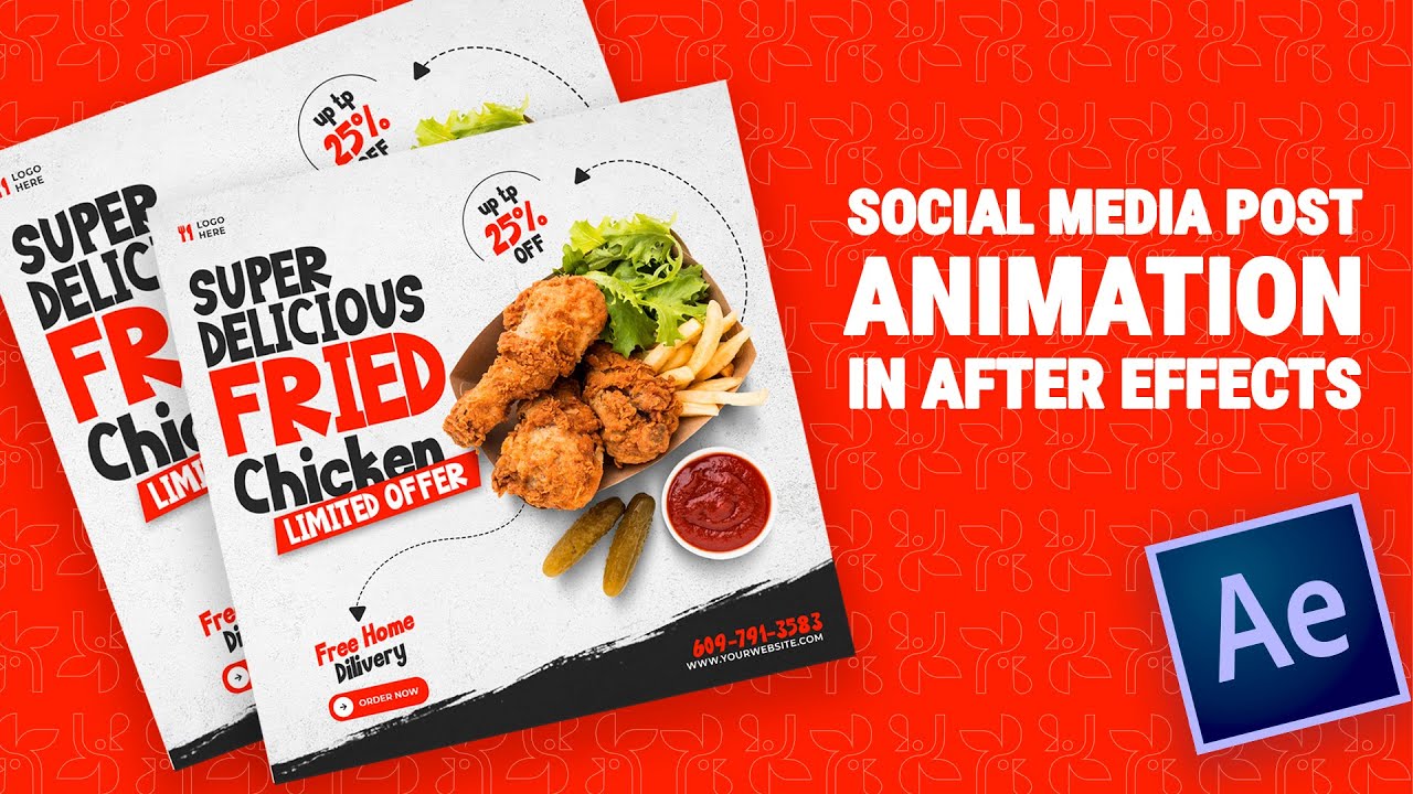 Motion Graphic Social Media Food Animation Poster in After Effects