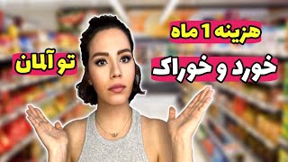 هزینه 1 ماه خورد و خوراک تو آلمان