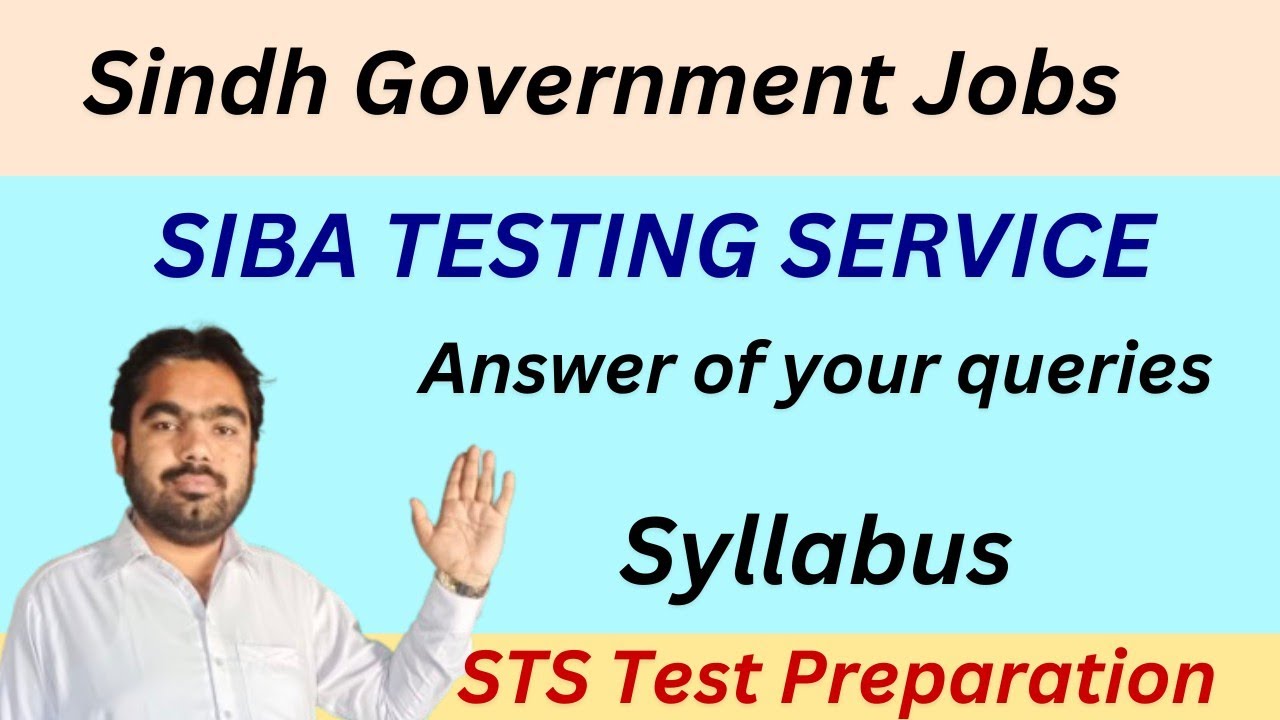 SIBA Testing Service STS Test Preparation for STS intermediate category test bps 5 to 15 sindh govt