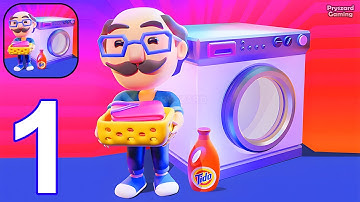 Laundry Rush Idle Game - Gameplay Walkthrough Part 1 Laundry Rush Manager Shop (iOS, Android)