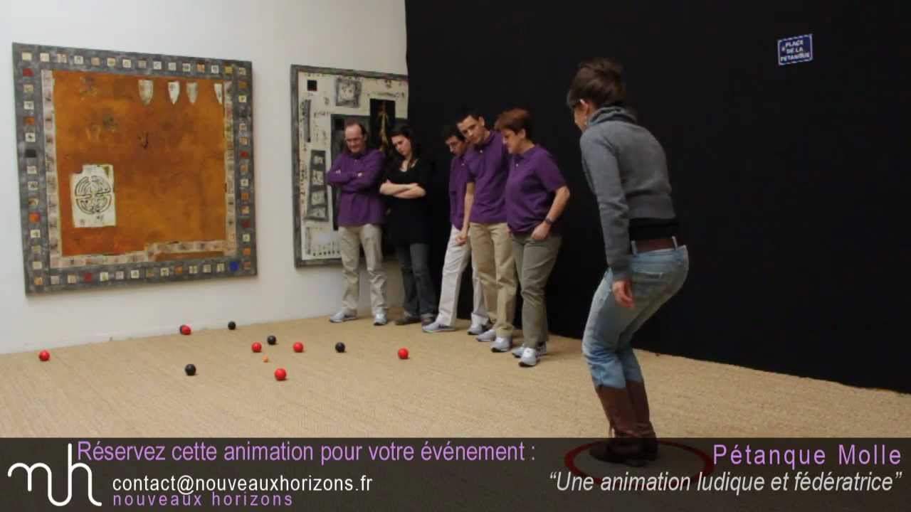 animation jeu de pétanque molle ou pétanque d'intérieur