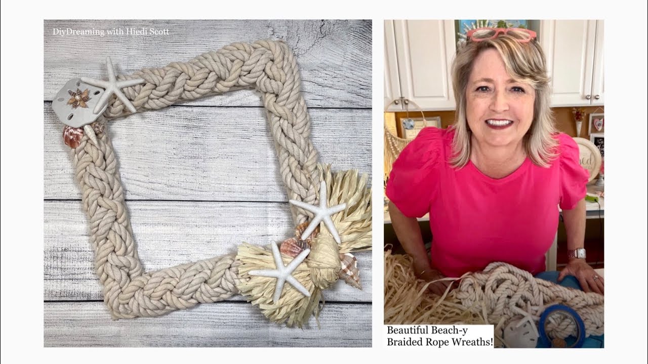 Beautiful Beach-y Dollar Tree Braided Nautical Rope Wreaths 