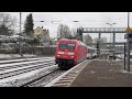 Eisenbahnverkehr in Haan Gruiten bei Schnee Mit Br 101 412 187 402 401 411 1440 462 442 429