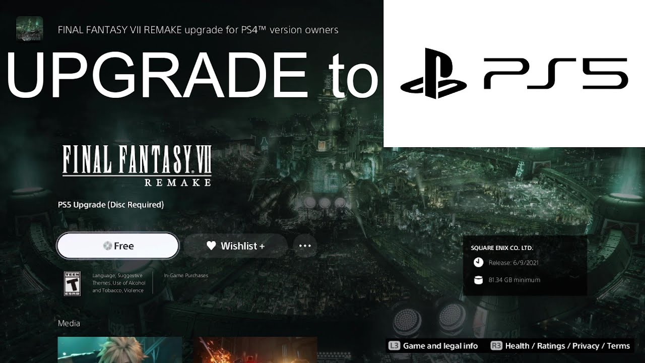 How to upgrade Final Fantasy 7 Remake Intergrade and transfer from PS4 to  PS5