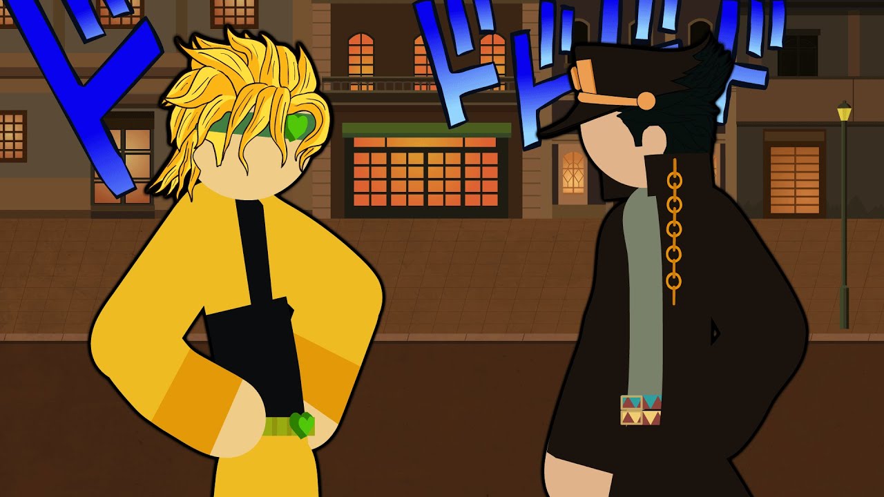 Jotaro VS Dio Stick Fight