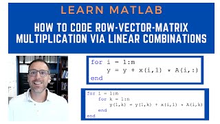 How to code row-vector-matrix multiplication using linear combinations?