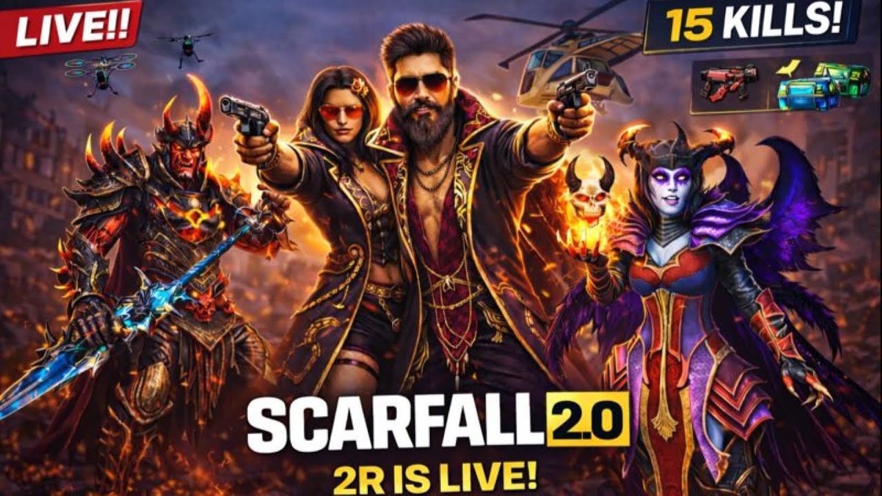 🔥LIVE SCARFALL 2.0 Gameplay | Rank Push | Intense Battle | | Solo vs Squad Live