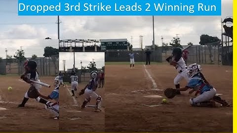 Dropped 3rd Strike leads to Winning Run at Softball Youth All American Games 🥎 #softball