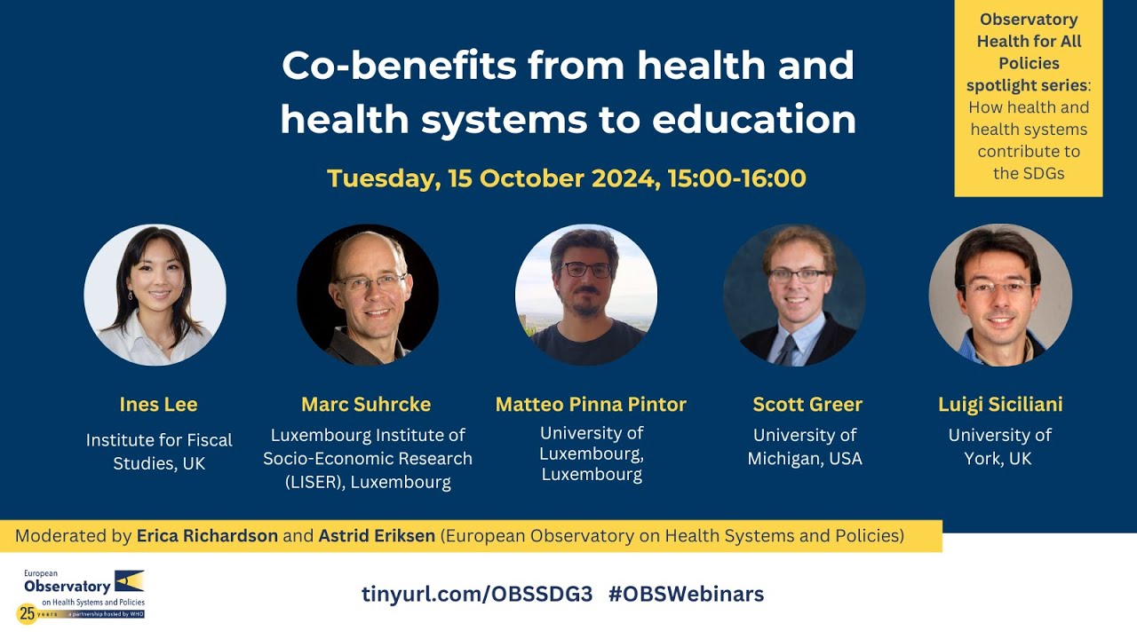 Co-benefits from health and health systems to education and the labour market