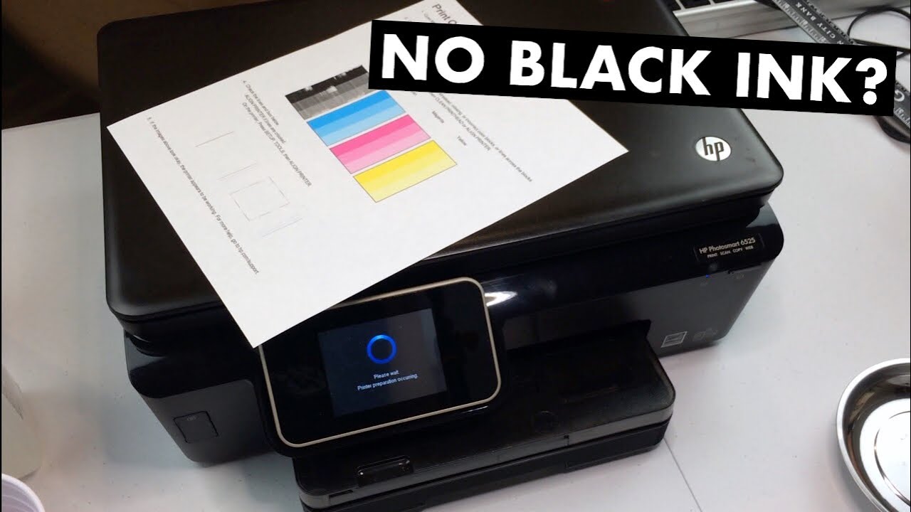 Blive ved Blitz Hammer Repairing an HP PhotoSmart 6525 Printer Not Printing Black Ink - YouTube