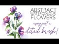 Easy Abstract Watercolour Flowers Using Just One Small Detail Brush!