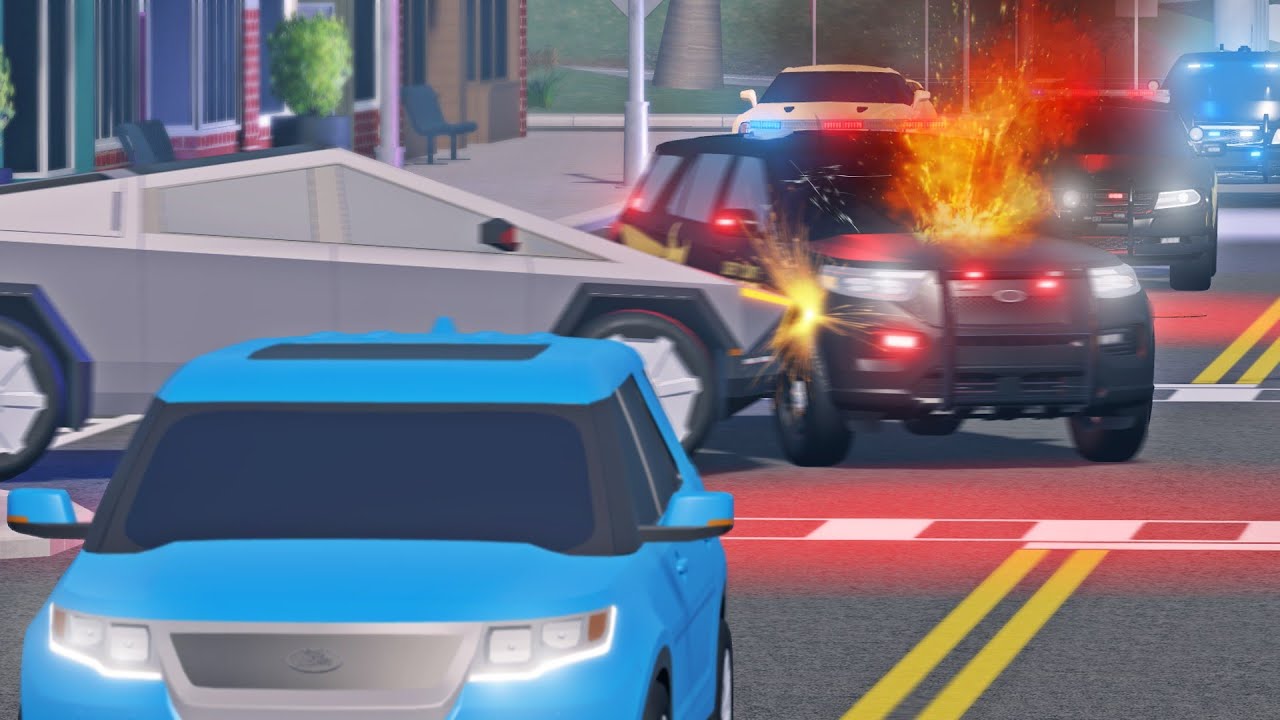 Red Light Runner COLLIDES into Police Pursuit! (ER:LC) - YouTube