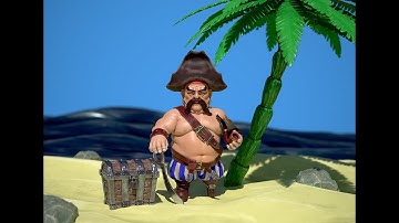 Stylized Pirate in Zbrush, Substance 3d Painter, Marmoset Toolbag 4