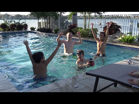 Pool Football Fun with Chris, Nick, Ethan and Luke!