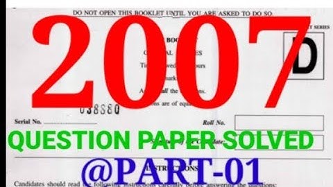 WBPSC-JUNIOR ENGINEER -2007 PREVIOUS YEAR QUESTION PAPER SOLVED# PART-01#FULL EXPLAINED IN BENGALI