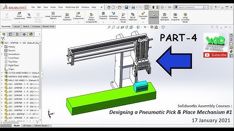Solidworks Assembly Courses | Designing a Pneumatic Pick & Place Mechanism #1 (Part 4 of 10)