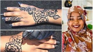 رسم الحنة السودانية السوداء خطوة خطوة  Simple Sudanese henna step by step