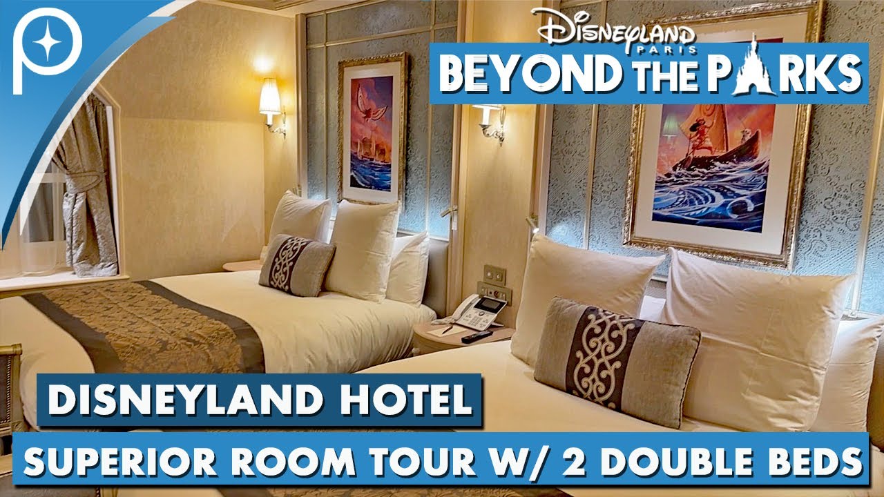 Disneyland Hotel Superior Room Tour w/ 2 double beds at Disneyland Paris