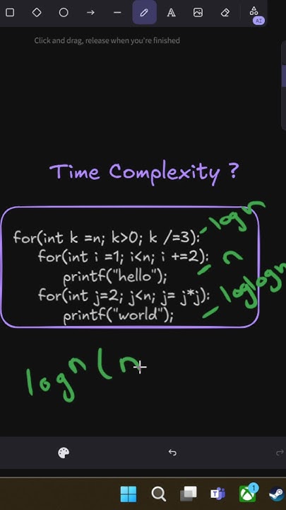 Time complexity for nested loops -3 #dsa #cleancode #shorts # ...