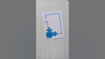 Blue Flower Corner Border Design | Easy Handmade Project Idea/6 easy border/Priyanka Gunwal #shorts
