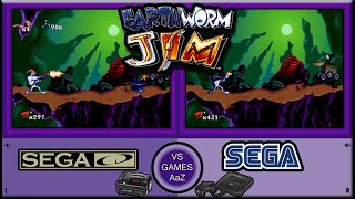 Earthworm Jim (Sega CD VS Mega Drive)Side by side comparison What S The Difference Earthworm Jim Sega Genesis Vs Sega Cd
