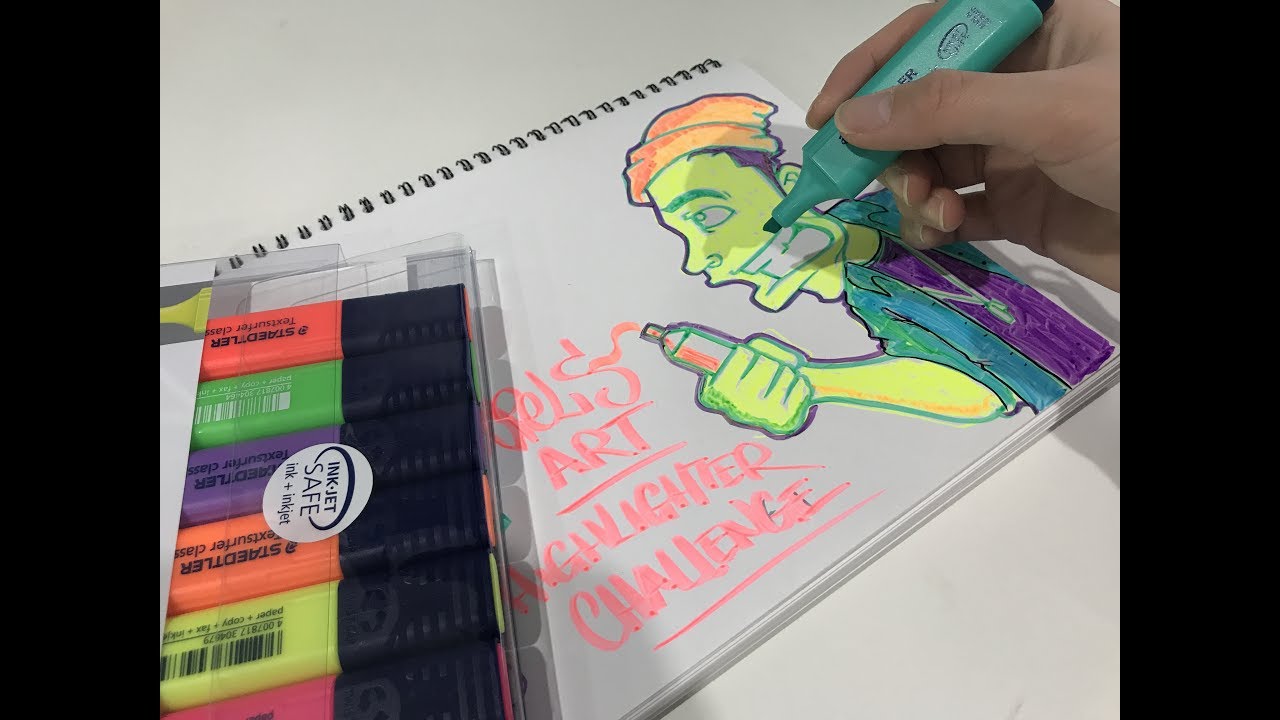 Highlighter Art Challenge YouTube