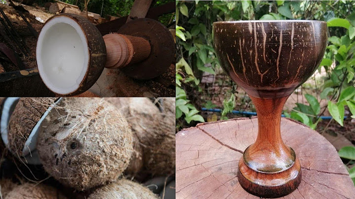 Wood-turning: transformation of a coconut shell into a cup
