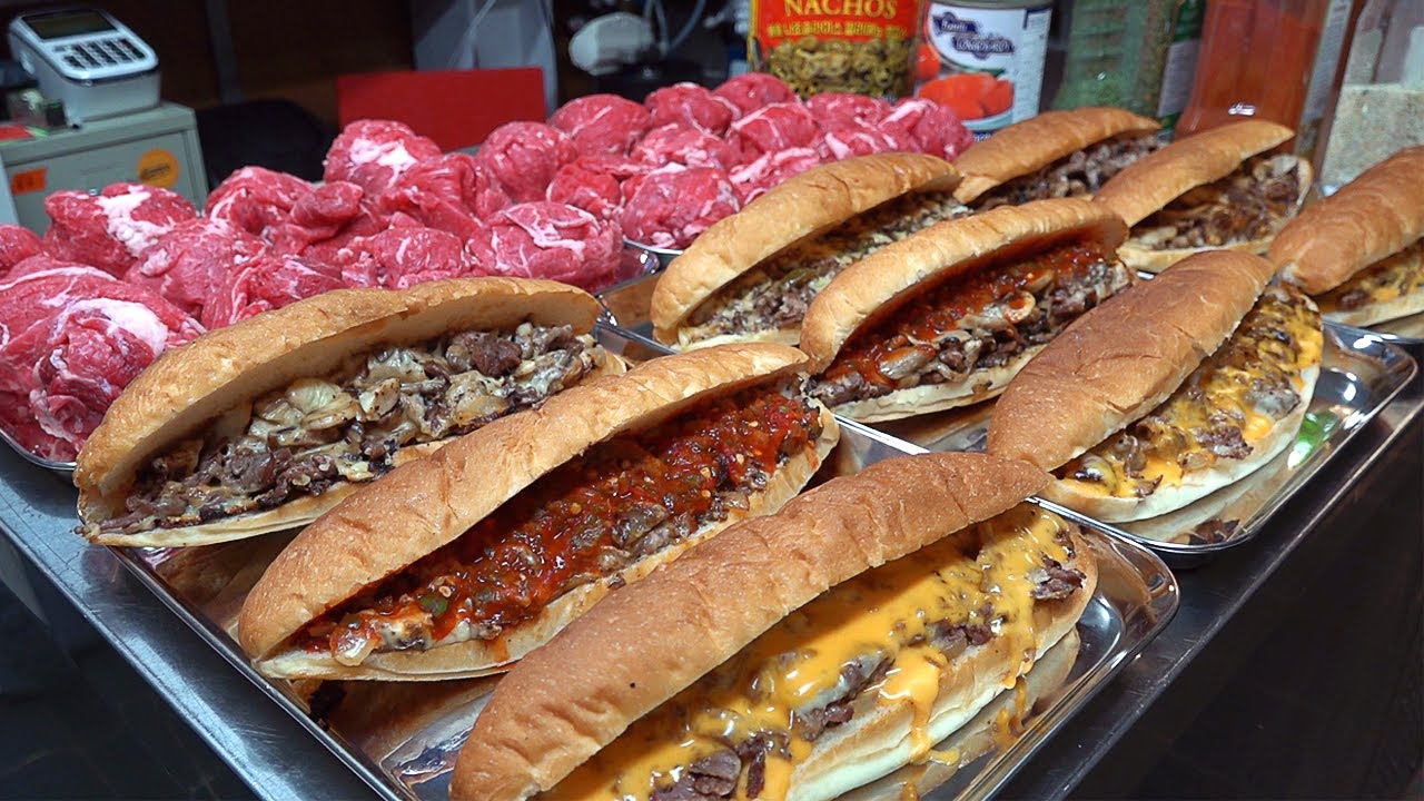 필리치즈스테이크 Full of Meat! American Style Philly Cheese Steak Making