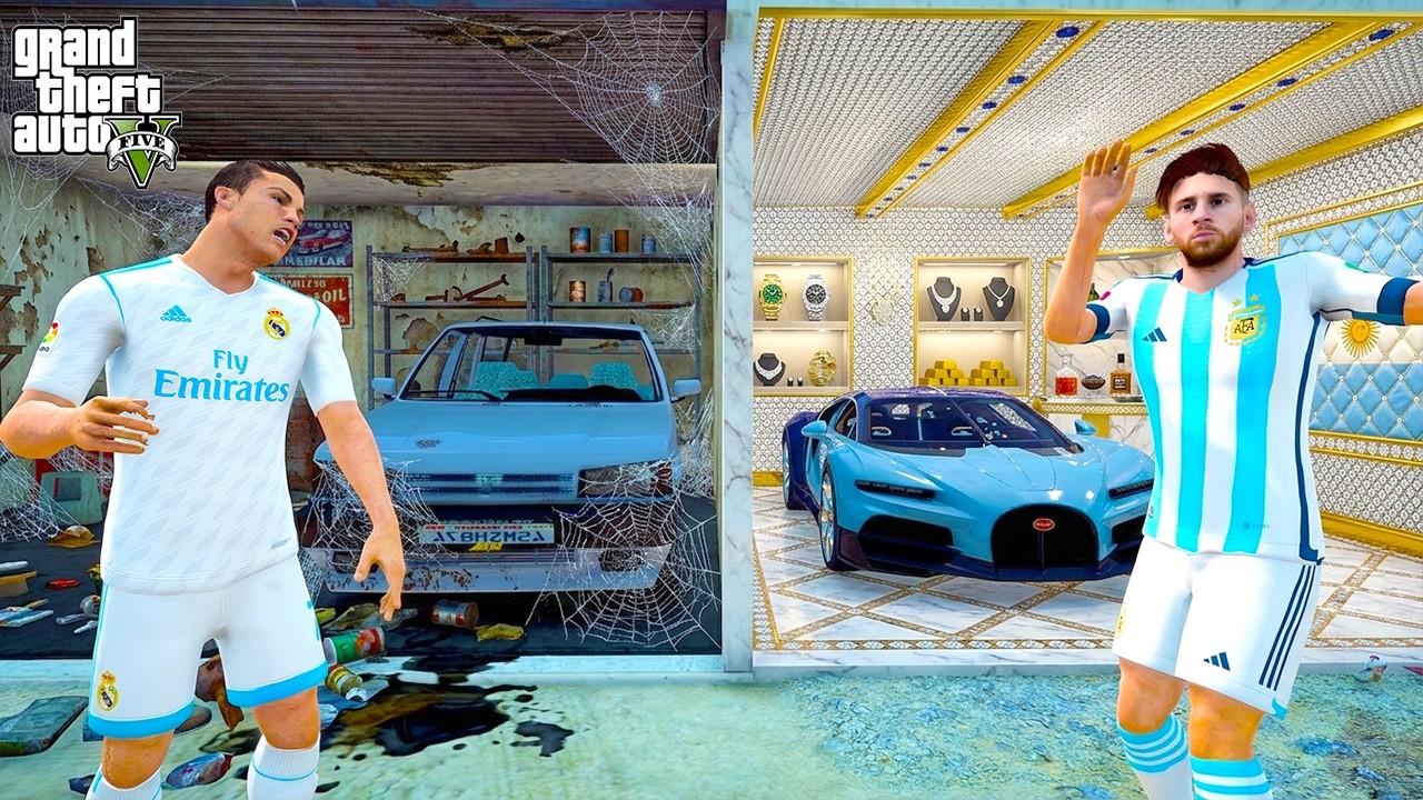 RONALDO VE MESSİ DEPO SAVAŞI YAPIYOR! ZENGİN VS FAKİR ARABALAR! - GTA 5 MODS