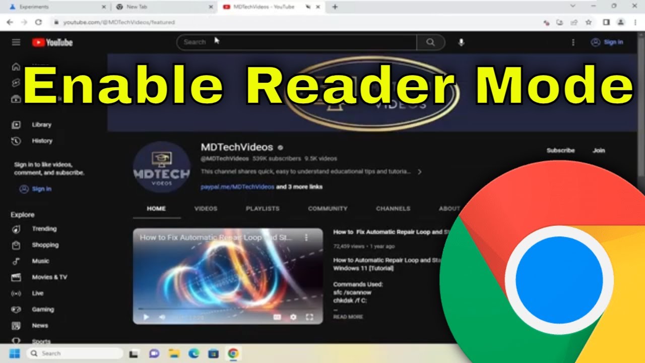 How to Enable Google Chrome’s Hidden Reader Mode Setting - YouTube